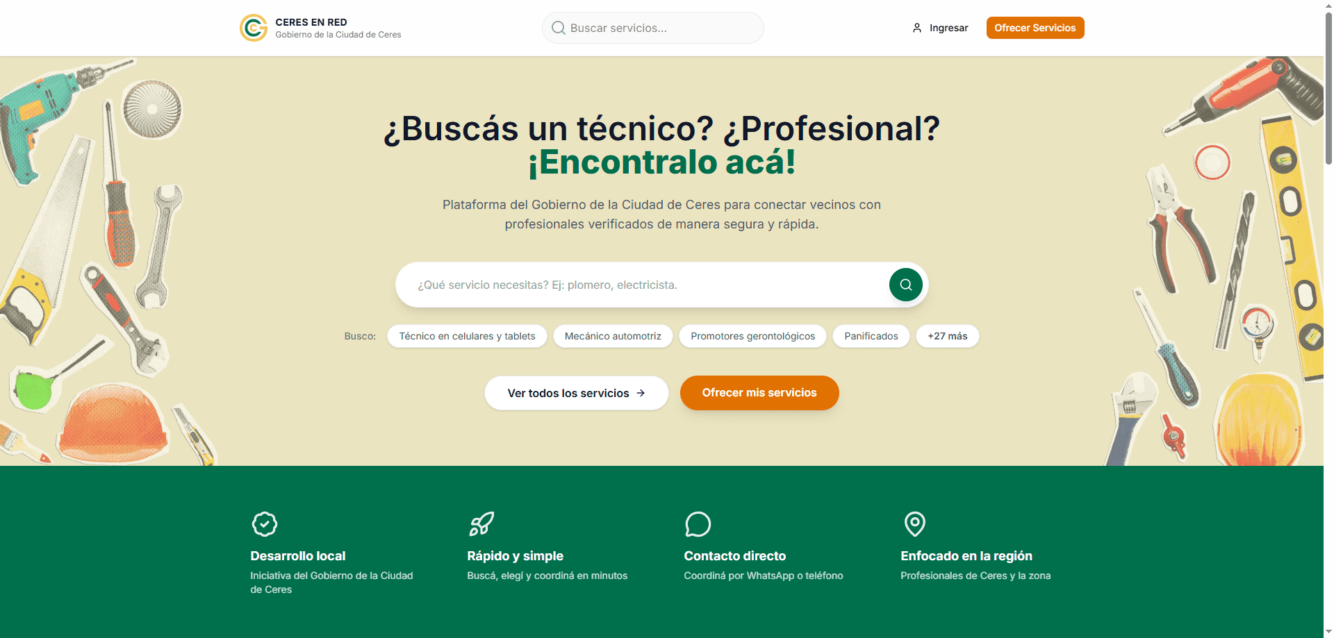 Ceres en Red — Plataforma de Servicios Locales