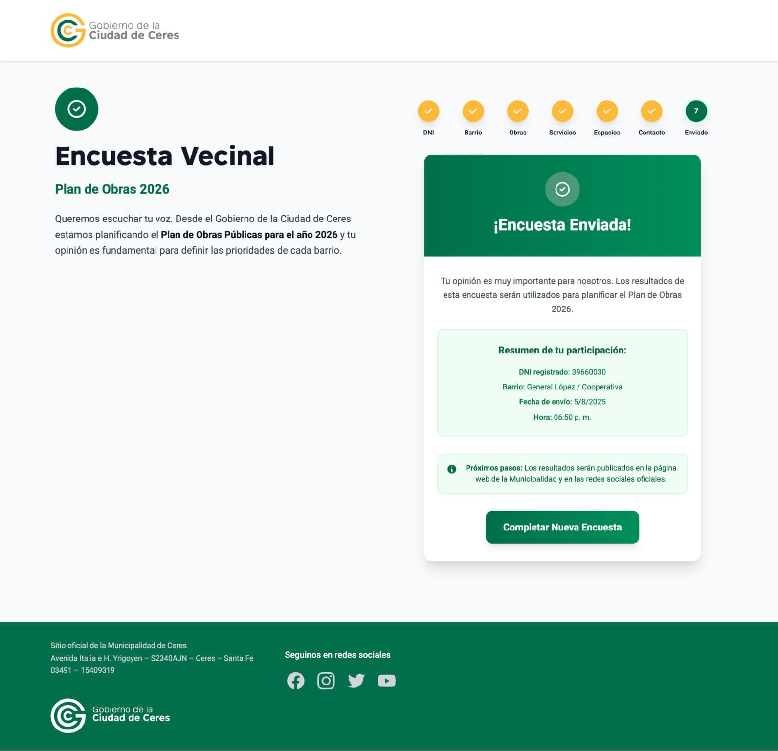 Encuesta - Plan de Obras 2026